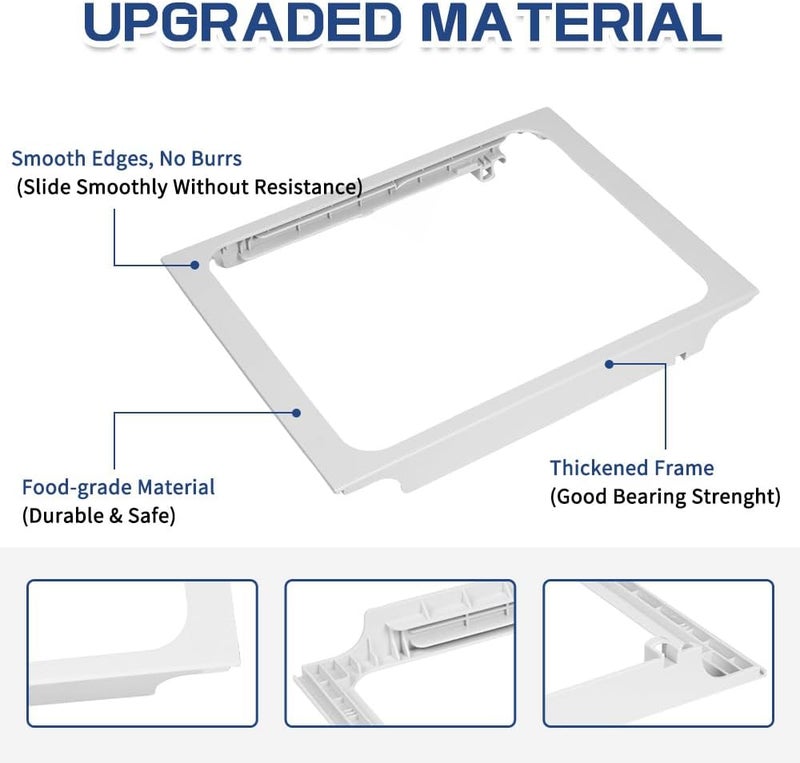 KOZHOM [Upgraded] W10861519 Deli Drawer Hanger, Refrigerator Meat Drawer Shelf Holder for Whirlpool WRT148/WRT311/WRT318, Replaces W10628698, 4382323, AP5999492 - Image 4